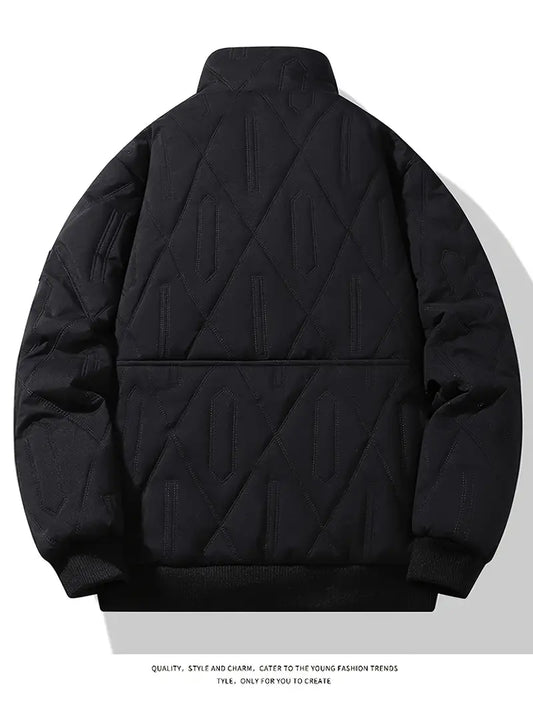 Quilted Fleece-Lined Winter Jacket โ Thick Warm Sherpa Interior Thermal Bomber Coat