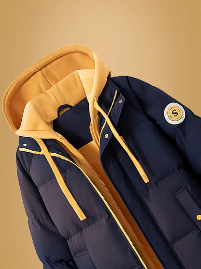 Winter Warm Fleece-Lined Sweatshirt – Casual Round Neck Pullover with Printed Patch Design