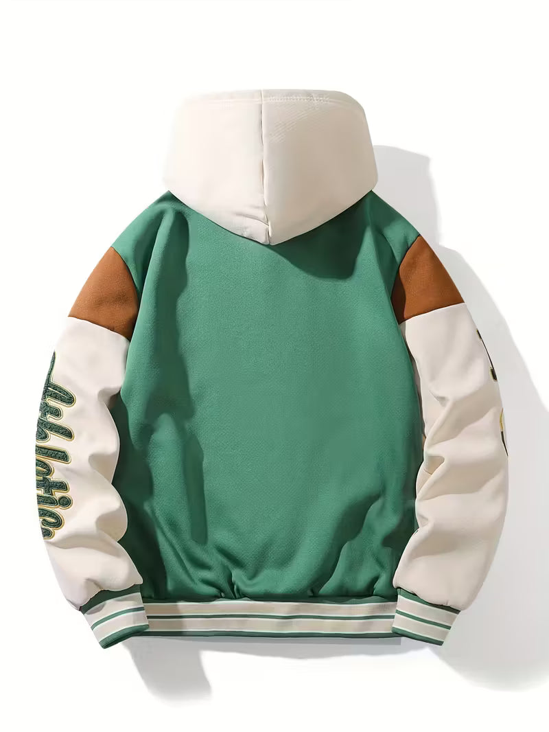 Milano Italia Corduroy Panel Puffer Jacket – Thick Winter Warm Coat with Hood