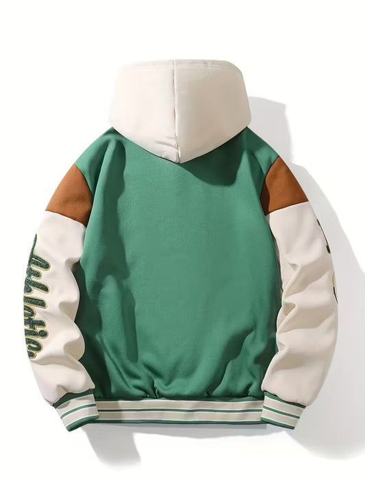 Milano Italia Corduroy Panel Puffer Jacket – Thick Winter Warm Coat with Hood