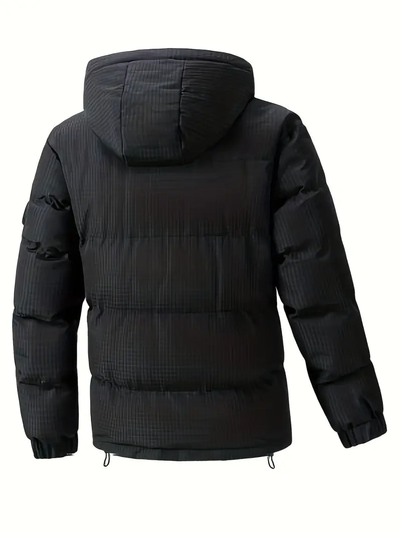 Yellow & Blue Winter Puffer Jacket – Waterproof Windproof Thermal Hooded Outdoor Coat