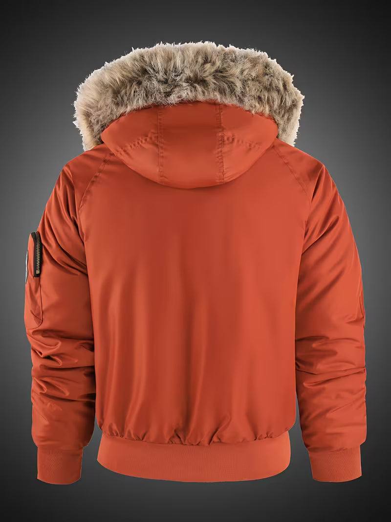 Milano Italia Corduroy Panel Puffer Jacket – Thick Winter Warm Coat with Hood