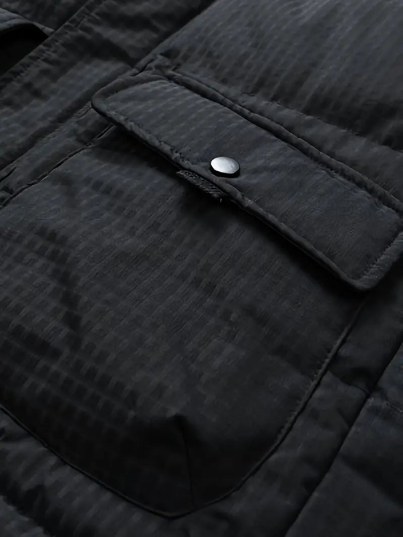 Yellow & Blue Winter Puffer Jacket – Waterproof Windproof Thermal Hooded Outdoor Coat