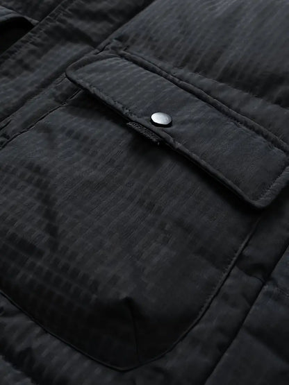 Yellow & Blue Winter Puffer Jacket – Waterproof Windproof Thermal Hooded Outdoor Coat