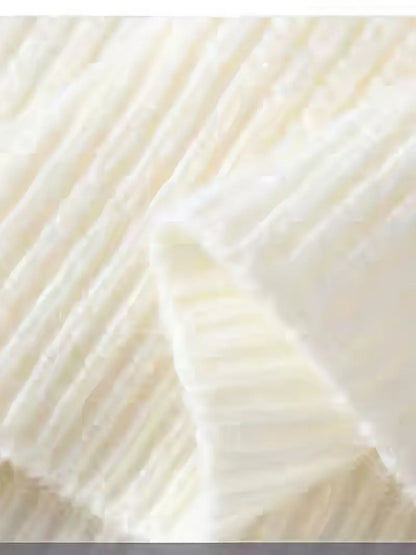 Beige & Cream Colorblock Knit Sweater – Soft Winter Warm Geometric Pattern Pullover