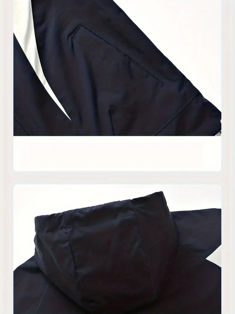 Yellow & Black Sport Windbreaker Jacket – Waterproof Lightweight Hooded Outdoor Coat