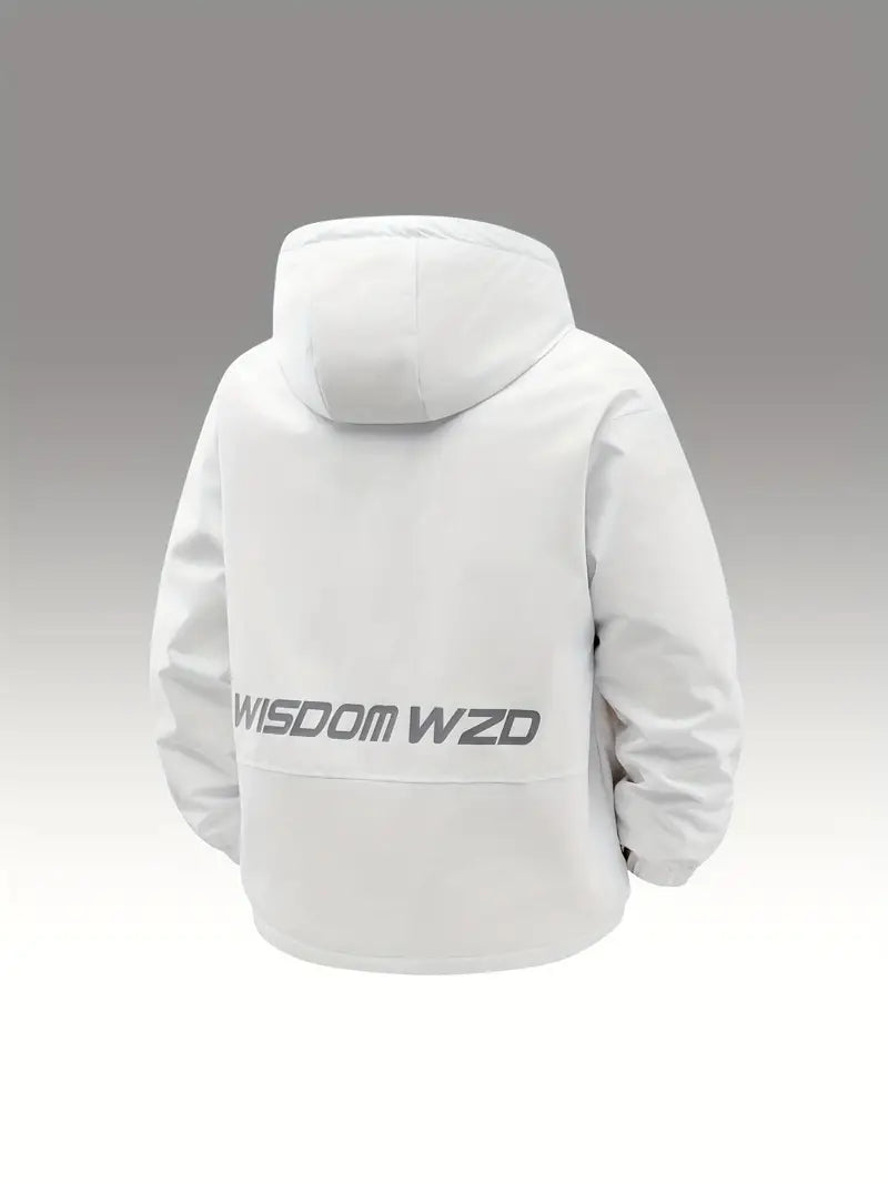 Black Fleece-Lined Winter Jacket – Waterproof Windproof Thermal Hooded Outdoor Coat