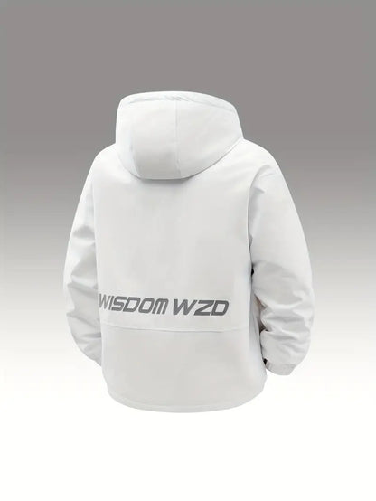 Black Fleece-Lined Winter Jacket – Waterproof Windproof Thermal Hooded Outdoor Coat