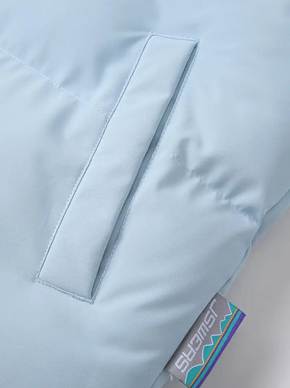 hermal Hooded Winter Puffer Jacket – Thick Warm Insulated Coat with Full Zip & Windproof Protection (Navy)