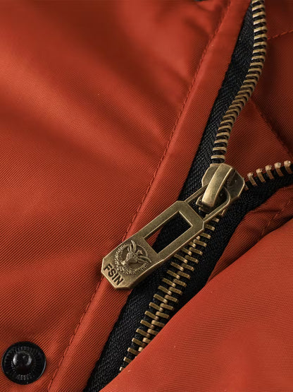 Milano Italia Corduroy Panel Puffer Jacket – Thick Winter Warm Coat with Hood