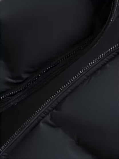 Milano Italia Corduroy Panel Puffer Jacket – Thick Winter Warm Coat with Hood