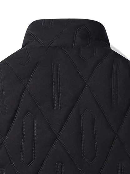 Quilted Fleece-Lined Winter Jacket – Thick Warm Sherpa Interior Thermal Bomber Coat